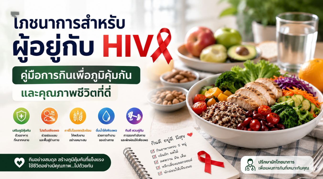 โภชนาการสำหรับผู้อยู่กับ HIV คู่มือการกินเพื่อภูมิคุ้มกันและคุณภาพชีวิตที่ดี